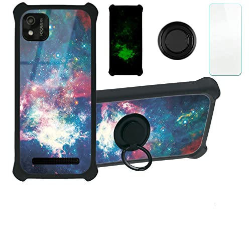 jioeuinly Case for Cellutions Cosmas T Case Compatible with Cellutions Cosmas T Phone Case Cover [with Tempered Glass Screen Protector][Hard PC + Soft Silicone][Ring Support] [Luminous Effect] YGH-YH