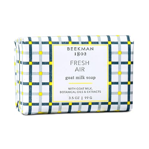 Image of Beekman 1802 Goat Milk Soap - Moisturizing Hand & Body Soap Bar with Shea Butter & Botanical Oils, Triple-Milled, Non-Drying, Made for Sensitive Skin, Fresh Air 3.5 oz