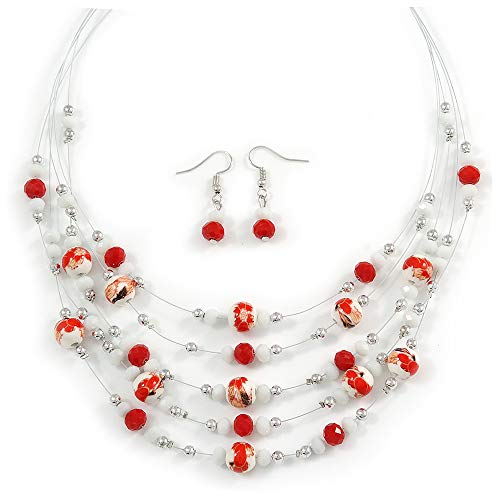 Conjunto collar y pendientes de gota de cristal para regalo romántico de aniversario