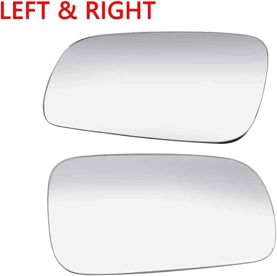 Riloer White/Blue Car Left/Right Rear Mirror Glass, Heated Clear Side Mirror Glass With Bracket, Compatible with VW Cabrio Golf, Compatible with Jetta, Compatible with Passat, Blue (LH and RH)