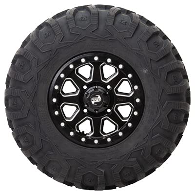 Four 32X10-15 Tusk Megabite Hd 8-Ply Radial Utv Tires Mounted On Tusk Uinta Beadlock Wheels - For Polaris Utv's - Includes Lug Nuts (5+2 Wheel Offset, Machined) #TOP4