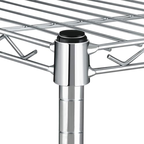 Image of Simple Deluxe Heavy Duty 5-Shelf Storage Shelves, 1750Lb Loading Capacity, 35.43 inch W x 17.72 inch D x 70.87 inch H Adjustable Shelving Unit with Wheels, Chrome