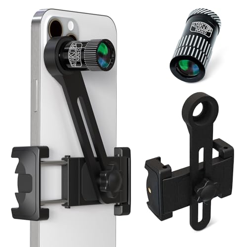 Starscope Nano Monocular and Phone Mount Scope - 3 in 1 Pocket Microscope, Loupe Magnifier, Mini Telephoto Lens for iPhone Android | High Power Magnification, Cell Phone Camera Attachable Lenses