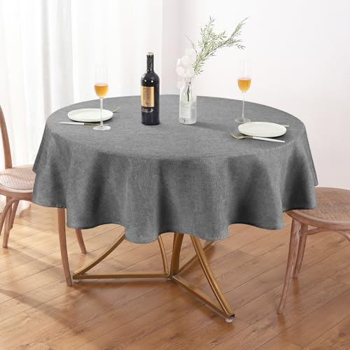 Image of AUSSPVOCT Textured Round Tablecloth 54 Inch for Birthday Party Home Decor