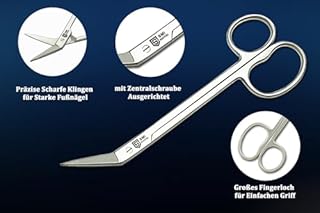 SMI 16 cm Long Handle Toenail Scissors for Seniors Podiatrist Nail Clippers for Disabled Thick & Ingrown Nails Stainless Steel Nail Scissors Nail Cutters (Large)