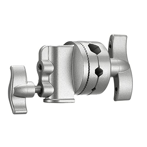 Image of NEEWER Multi Functional Heavy Duty 2.5-inch Grip Head Swivel Head Holder Mounting Adapter for Light Stand, Extension Boom Arm and Other Photographic Equipment with 1 /2,1 /4,3 /8,5 /8-inch Mount (Silver)