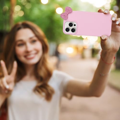 Pajony Cases for iPhone 12 Pro Max, Luxury Glitter 3D Rhinestone Bow Phone Cover Soft Litchi Pattern Protective Phone Case for iPhone 12 Pro Max 6.7" 2020 by Pajony - Used condition - Image 7