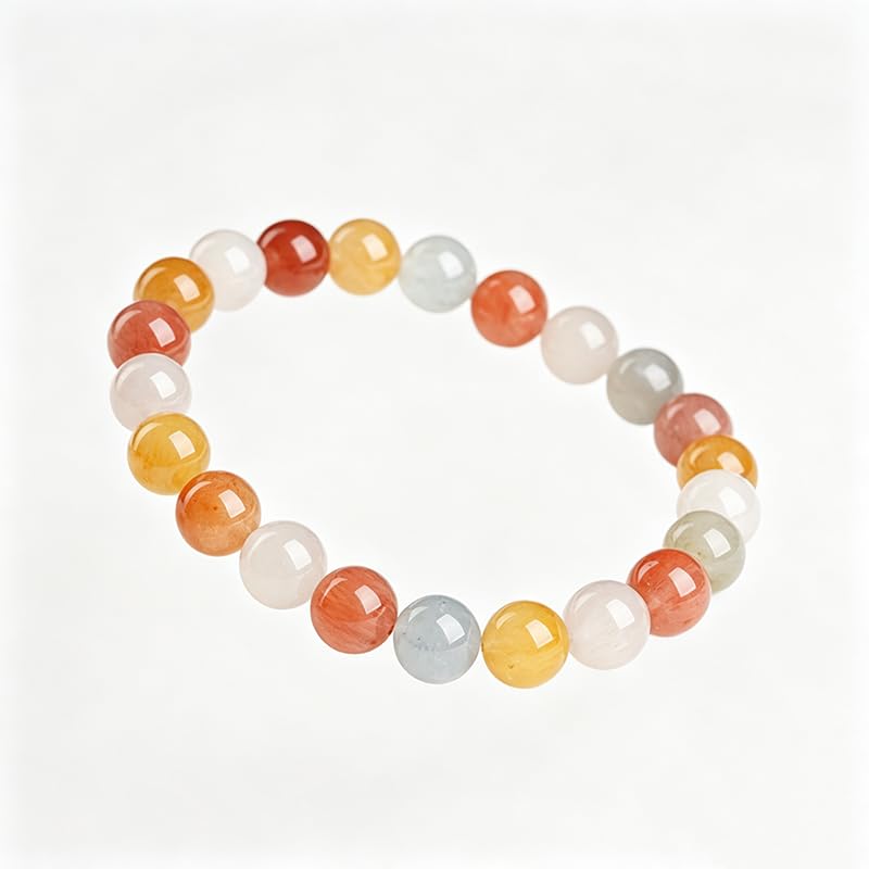 NIBHZ Bracciale da Donna con Perline di Cristallo Multicolore Naturale | Bracciale in pietra naturale da donna, bracciale con perle di pietre preziose per donna o uomo