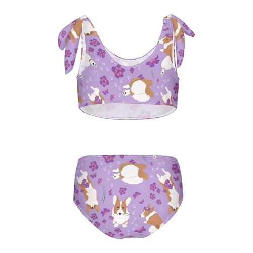 Image of CaTaKu Girls Two Piece Swimsuits Toddler Bathing Suits Bikini Set Summer Beach Swimwear for Girls Size 3-12T