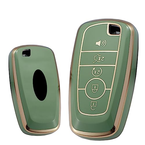 Coque de clé de voiture Ford Fusion Mustang Edge Escape TPU vert 5 boutons