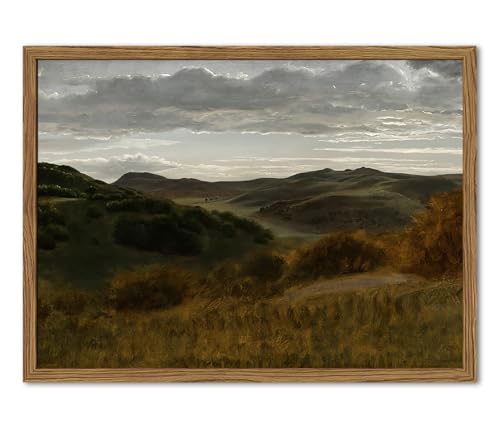 Framed Vintage Landscape Wall Art, Mountain Nature Wall Decor Paintings,