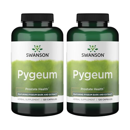 Swanson Pygeum Herbal Supplement for Men Seeking Prostate Bladder and Urinary Tract Health Support - 400 mg (120 Capsules 2 Pack)