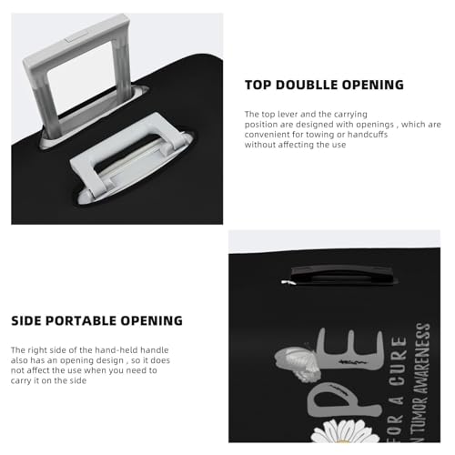 Travel Luggage Cover Hope For A Cure Brain Tumor Awareness Flower Fashion Washable Baggage Suitcase Protector Fit For Luggage Large4