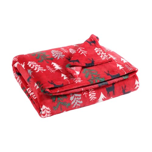 Image of Eddie Bauer - Throw Blanket, Ultra-Soft & Reversible Plush Bedding, Blanket for Couch & Bed (Deer Woods Red, 50 inch x 60 inch)