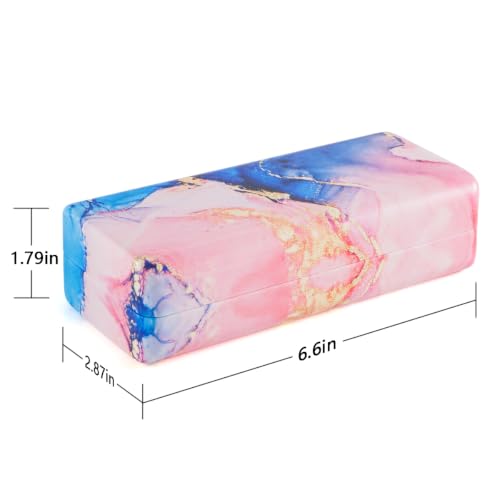 Image of TRIUMPH VISION Sunglasses Case Hard Shell Glasses Case Eyewear Eyeglasses | Sunglass Eyeglass Hard Case for Women and Men Metal PU Leather Lined Storage with Microfiber Cleaning Cloth Protection