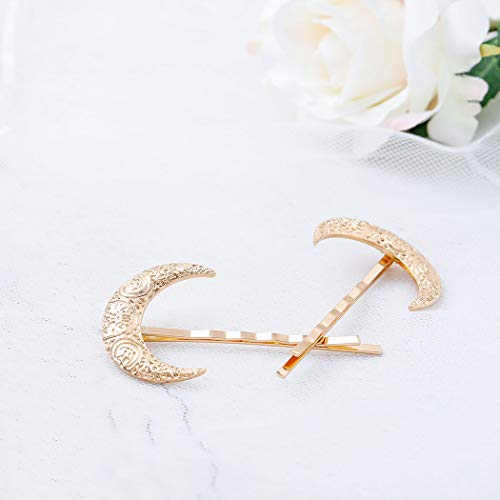 Tgirls Fashion 2Pcs Crescent Shaped Hair Clips Moon Hair Pin Hairclip Accessories For Women And Girls (Gold) #TOP1