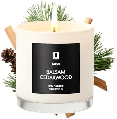Lulu Candles | Balsam & Cedarwood | Smells Like Fresh Fir | Luxury Scented Soy Jar Candle | Hand Poured in The USA | Highly Scented Long Lasting (9 Oz.)