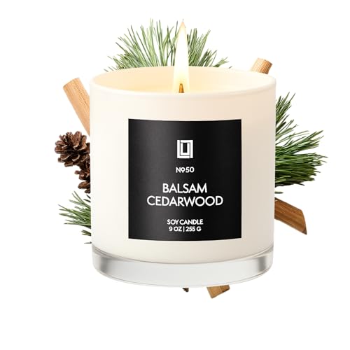 Lulu Candles | Balsam & Cedarwood | Smells Like Fresh Fir | Luxury Scented Soy Jar Candle | Hand Poured in The USA | Highly Scented Long Lasting (9 Oz.)