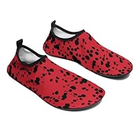 Dalmatian Dog Red Print Wading Shoe Mens Non Slip Water Shoe Quick Dry Barefoot Aqua Socks Womens Rain Boots River Shoes Outdoor Sport Footwear for Beach Surf