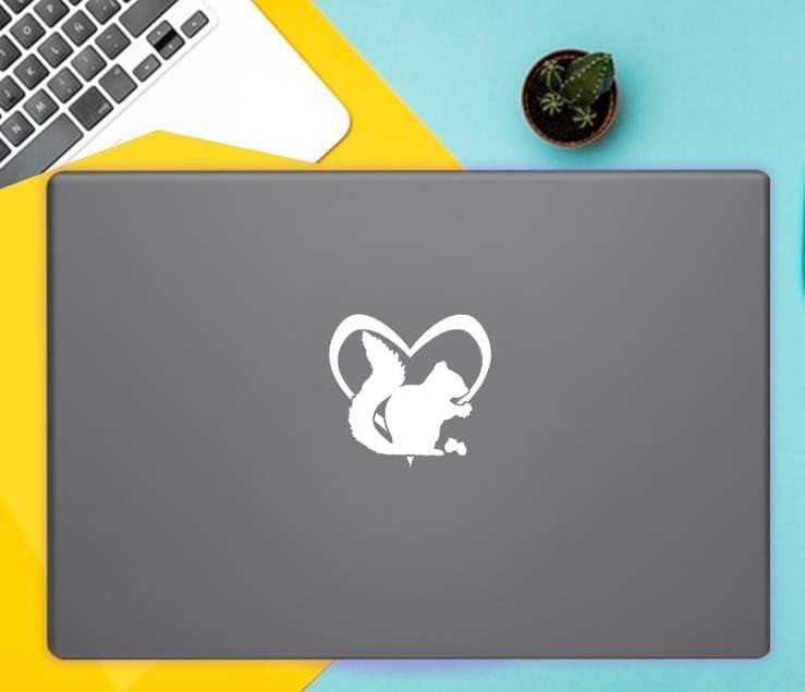 Cute Squirrel in a Heart Vinyl Decals Stickers for Cars, Vans, Trucks, and laptops (White 4.2x4) - Image 4