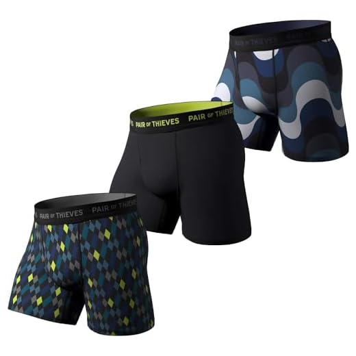 Pair of Thieves Super Fit Men’s Pattern Boxer Briefs, 3 Pack Underwear, AMZ Exclusive