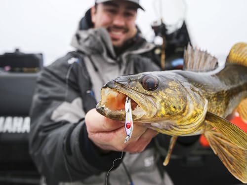 Northland Tackle Tungsten Buck-Shot Rattle Spoon, Fast-Sinking Ice Fishing Spoon with Loud Brass Rattle, UV Electric Perch, 1/4 Oz by Northland Tackle - Image 4