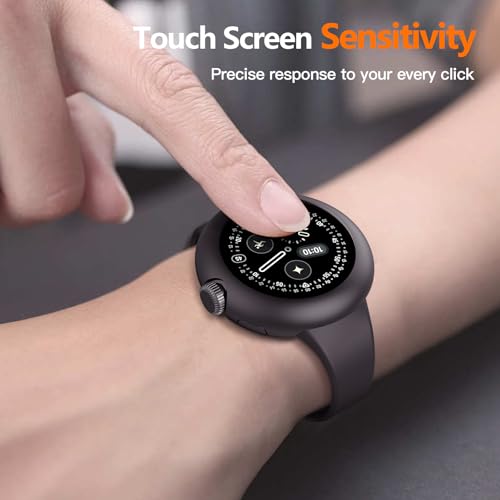 Image of Misxi 2-Pack Case with Screen Protector Compatible for Google Pixel Watch 4 41mm, Direct Charging Shockproof Cover with Tempered Glass for Pixel Watch 4, Black
