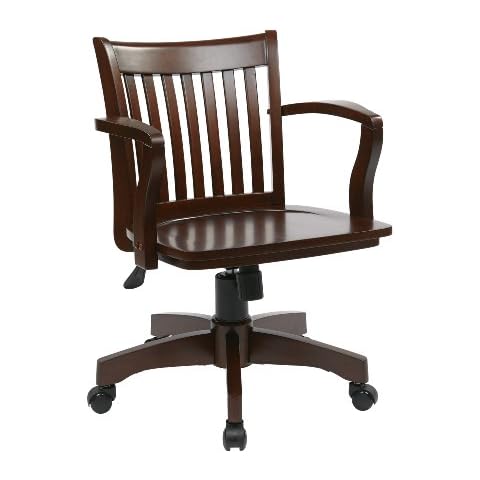 Silla de Escritorio de Madera de Lujo con Altura y Inclinación Ajustable Cover