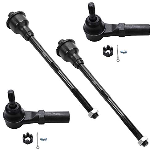Detroit Axle - Front Tie Rods for Chevy Silverado GMC Sierra Yukon XL Suburban Avalanche 2500 2500HD 3500 3500HD Hummer H2, 4 Outer & Inner Tie Rod End Links Set Replacement