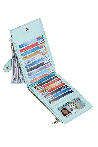 Image of Travelambo RFID Wallet Women Large Size Bifold Multi Card Wallet Case with Zipper Pocke Credit Card Holder for Women