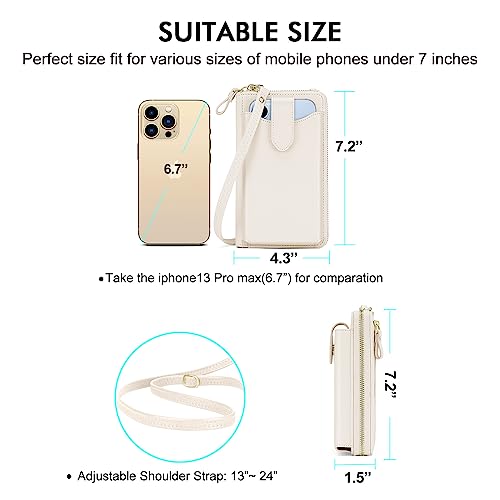 Image of Peacocktion Small Crossbody Wallet Cell Phone Purse for Women Vegan Leather RFID Blocking Bags with Card Slots