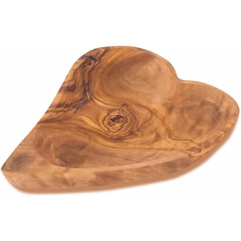 Recipiente de madera de olivo con forma de corazón para guardar comida Cover