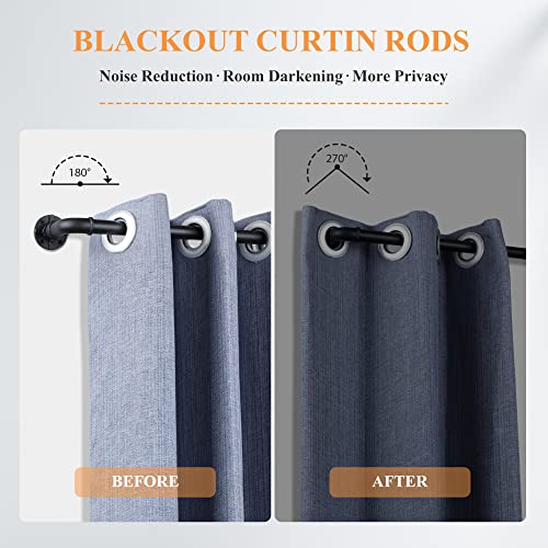 Merjulan Curtain Rods, Industrial Curtain Rod, Outdoor Curtain Rod, Black Curtain Rod, Rustic Curtain Rod, Room Divider Curtain Rod, 1 Inch Industrial Curtain Rods, 30 To 168 Inch, Black #TOP1