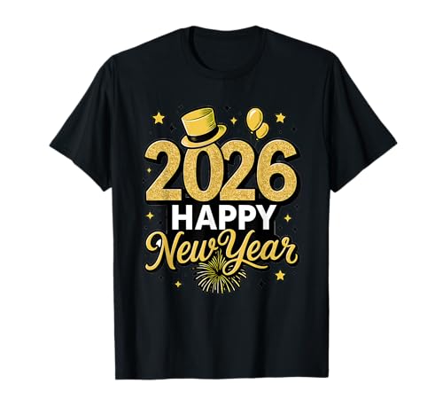 Happy New Year Party 2026 Ballon Family Matching Men Women T-Shirt