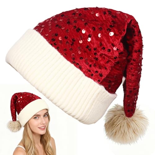 Weihnachtsmütze Erwachsene, Weihnachtsmützen Glitzer Weihnachts...