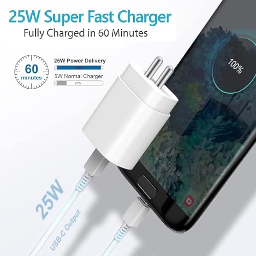 Image of Samsung Original 25W Type-C Fast Charger Adapter For Samsung Galaxy M07, F07, F06 5G, M17 5G, M17e 5G, S24, M06 5G, M36 5G, M56 5G, S25, S23,S22,S21,S20, A55, M35, A15, A14, A35, F15. S /F /M /A /Z Series