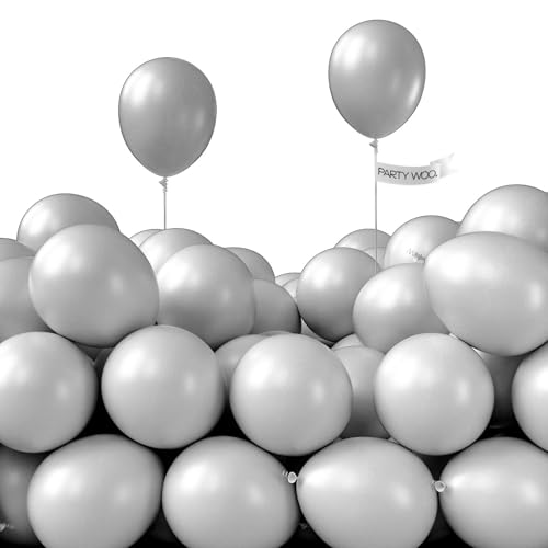 Image of PartyWoo Gray Balloons 50 pcs 5 Inch Small Mini Matte Grey Latex Balloons for Baby Shower Gender Reveal Graduation Woodland Wedding Anniversary Elephant Birthday Party Decorations Gray-Y71