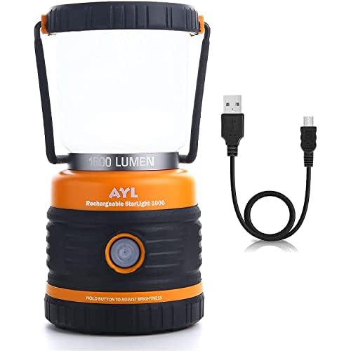 LED Camping Lantern Rechargeable, 1800LM, 4 Light Modes, 4400mAh Power Bank, IP44 Waterproof, Perfect Lantern Flashlight for Hurricane, Emergency, Power Outages, Home and More, USB Cable Included