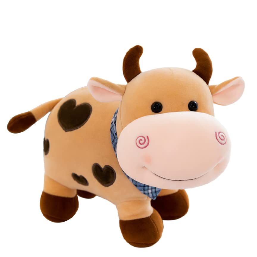 Image of SARO Cow Tremp Plush Soft Toy Cute Kids Animal Home Decor Boys /Girls (Pack of 1)(30 Cm) | (Brown Black)