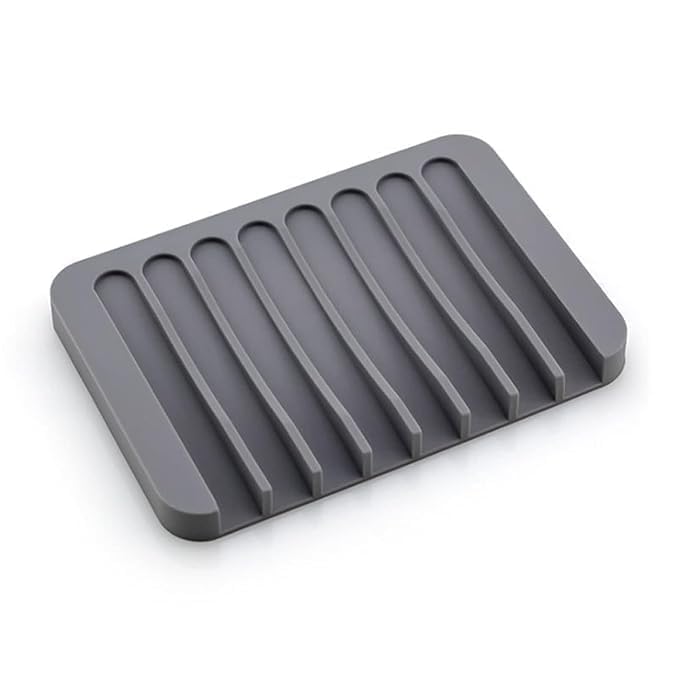 Storn Silicone Soap Tray with Anti-Slip & Quick Drain Design β Flexible, Durable Dish Soap Holder for Bathroom, Kitchen, Sink & Shower