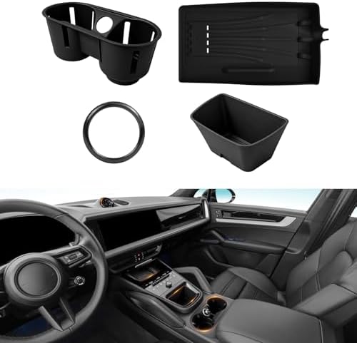 4PCS Center Console Storage Mat, for 2024 2025 2026 Porsche Cayenne