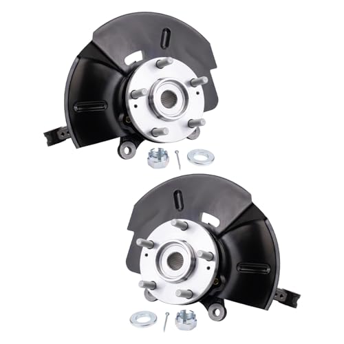 TRQ Front Steering Knuckle Assembly Set Driver & Passenger Side Compatible with 2010-2013 Hyundai Tucson