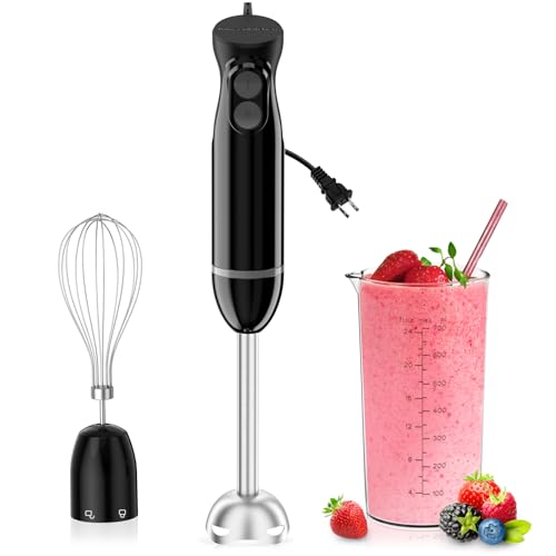 Bonsenkitchen Immersion Blender Handheld, 2 Mixing Speed Hand Blender Electric