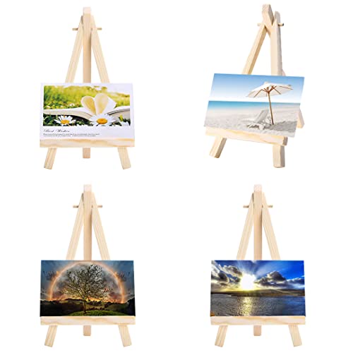 Mayitr 10Pcs Wooden Artist Easel Triangle Cards Stand Display Wedding 6 Inch Artist Tripod Tabletop Holder Stand - Painting Party, Kids Crafts, Oil Acrylic Paints, Signs, Photos #TOP3