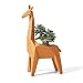 Amoy-Art Giraffe Skulptur Figuren Kaktus Blumentöpfe Tier Statue Dekor Modern Wohnzimmer Haus Arts Geschenk Polyresin 23cmH
