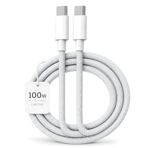 Image of Novobit 100W Type C to C PD Fast Charging Cable Compatible with Apple iPhone 17 /17 Air /17 Pro /17 Pro Max, 16 /15 Series, MacBook, iPad, Type C Laptops & Other USB C Devices