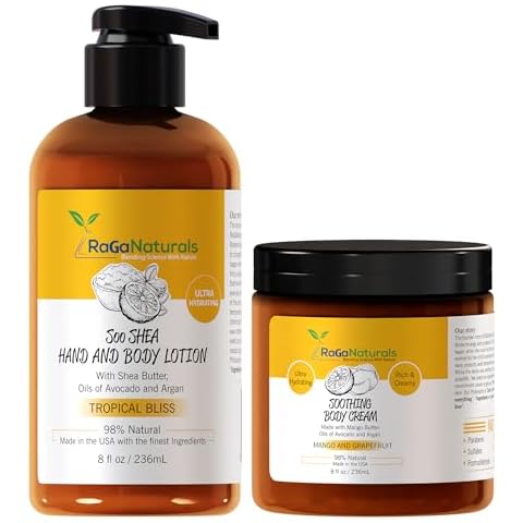 RaGaNaturals Tropical Bliss Body Lotion and Body Cream, Ultra Hydrating Moisturizer for Women, Men, Babies and Kids - 8fl oz Cover