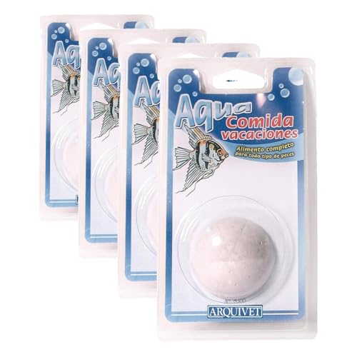 Arquivet Nourriture pour Poissons d'aquarium Pendant Les Vacances 50 g - Aliment Complet - Pour 10-15 Animaux - Durée de 12 à 18 Jours (Lot de 4)