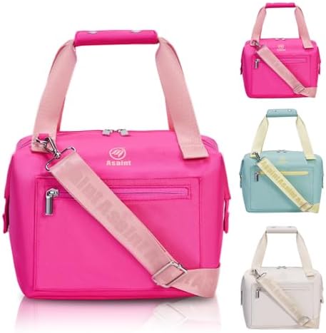 Lunch Bag for Women Adults, Large Insulated Lunch Bag with Zipper and Strap, Durable & Reusable Large Lunch Tote Bags for School, Work, Travel, Picnic Outdoor and Beach