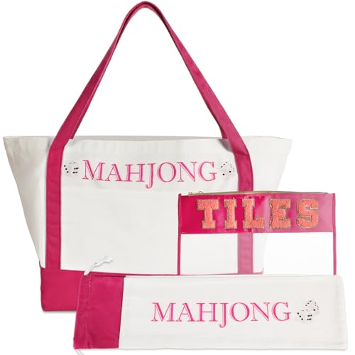 Set 3 Bolsas Vacías para Mahjong en Tela Lona